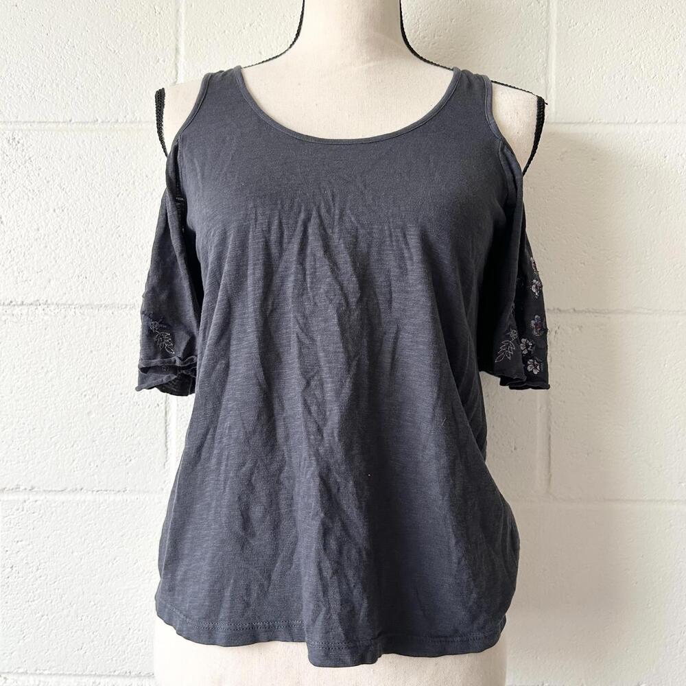 American Eagle Outfitters Off The Shoulder Floral Embroidered Blouse Women Small